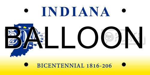 BALLOON Indiana License Plate