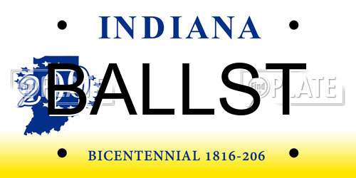 BALLST Indiana License Plate