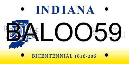 BALOO59 Indiana License Plate