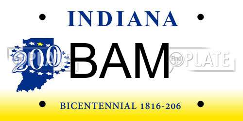 BAM Indiana License Plate
