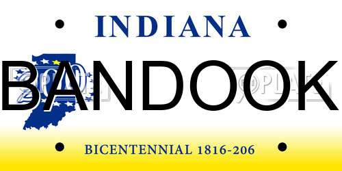BANDOOK Indiana License Plate
