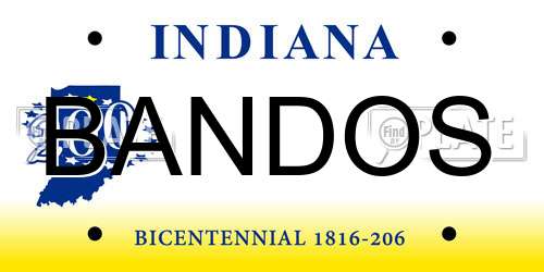BANDOS Indiana License Plate