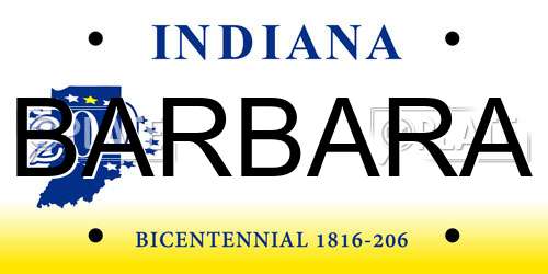 BARBARA Indiana License Plate