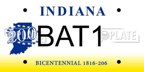 BAT1 Indiana License Plate