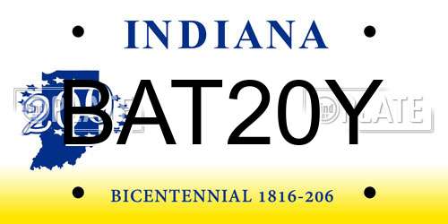 BAT20Y Indiana License Plate