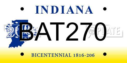 BAT270 Indiana License Plate