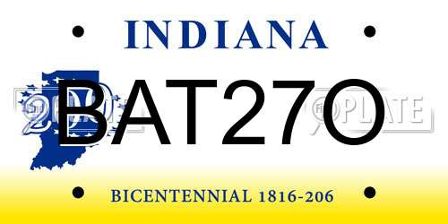 BAT27O Indiana License Plate