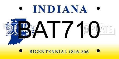 BAT710 Indiana License Plate