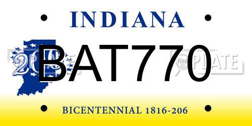 BAT770 Indiana License Plate