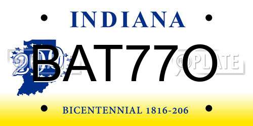BAT77O Indiana License Plate