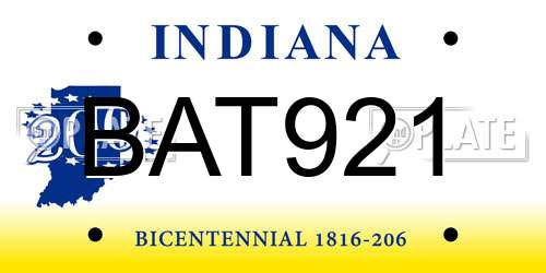 BAT921 Indiana License Plate
