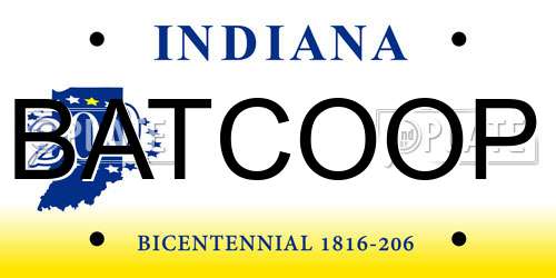 BATCOOP Indiana License Plate