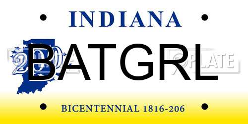 BATGRL Indiana License Plate