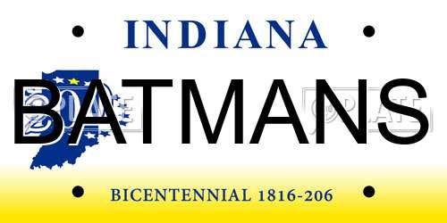 BATMANS Indiana License Plate