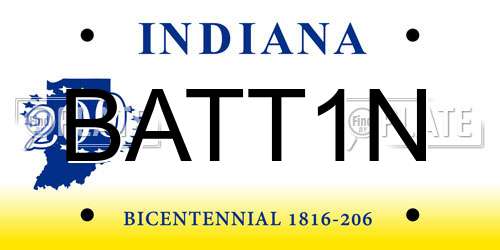 BATT1N Indiana License Plate