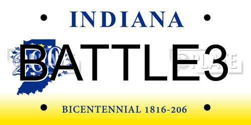 BATTLE3 Indiana License Plate