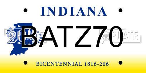 BATZ70 Indiana License Plate