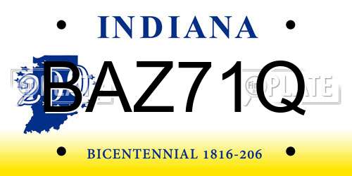 BAZ71Q Indiana License Plate