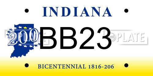 BB23 Indiana License Plate