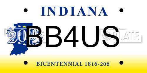 BB4US Indiana License Plate