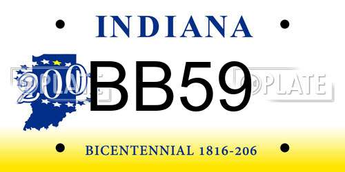 BB59 Indiana License Plate