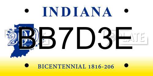 BB7D3E Indiana License Plate
