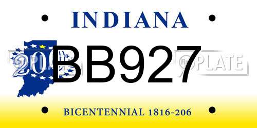 BB927 Indiana License Plate