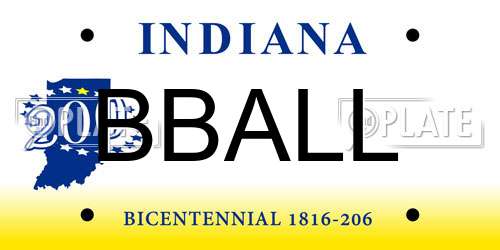 BBALL Indiana License Plate