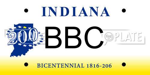 BBC Indiana License Plate