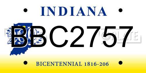 BBC2757 Indiana License Plate