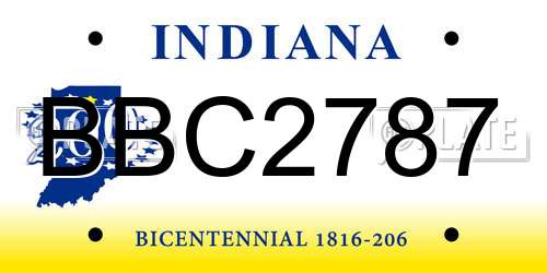 BBC2787 Indiana License Plate
