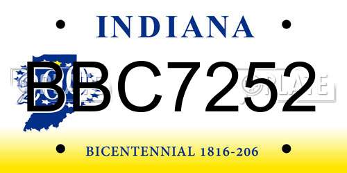 BBC7252 Indiana License Plate