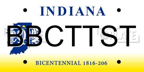 BBCTTST Indiana License Plate