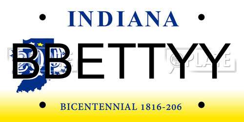 BBETTYY Indiana License Plate