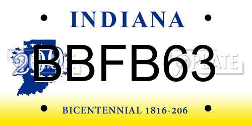 BBFB63 Indiana License Plate