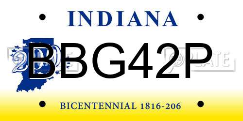 BBG42P Indiana License Plate