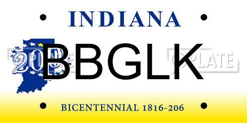 BBGLK Indiana License Plate