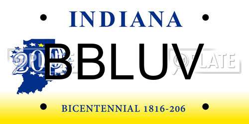 BBLUV Indiana License Plate