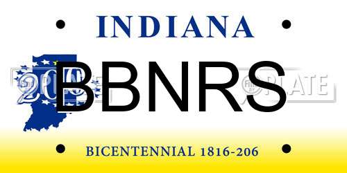 BBNRS Indiana License Plate