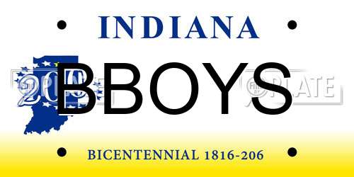 BBOYS Indiana License Plate