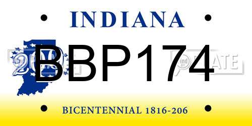 BBP174 Indiana License Plate