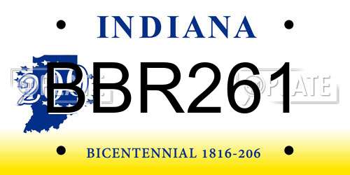 BBR261 Indiana License Plate