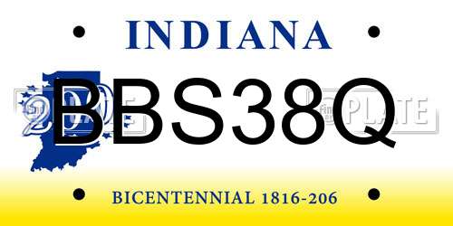BBS38Q Indiana License Plate