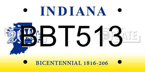 BBT513 Indiana License Plate