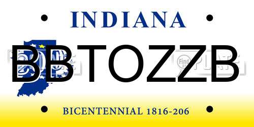BBTOZZB Indiana License Plate