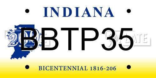 BBTP35 Indiana License Plate