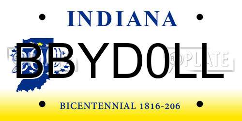 BBYD0LL Indiana License Plate
