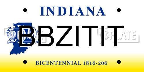 BBZITIT Indiana License Plate