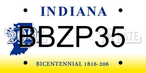 BBZP35 Indiana License Plate
