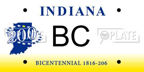 BC Indiana License Plate